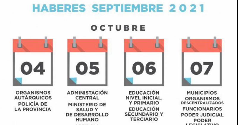 Lunes 4 de octubre comienza el cronograma de pagos