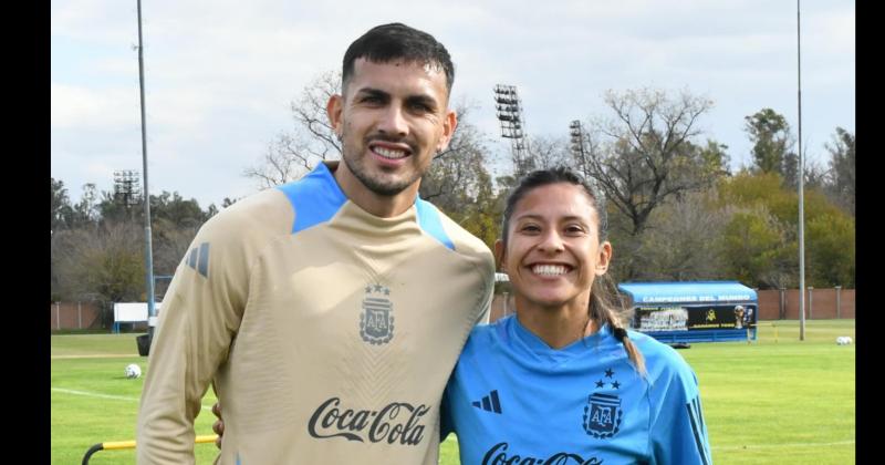 La jujentildea Camila Mansilla se cruzoacute con Leandro Paredes en el predio de Ezeiza