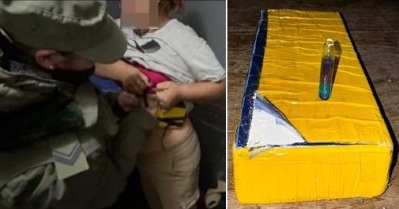 Una mujer viajaba en un remis con un ladrillo de cocaiacutena adosado al cuerpo