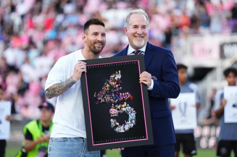 Inter Miami homenajeoacute a Lionel Messi por sus 45 tiacutetulos obtenidos
