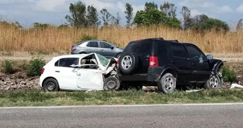 Choque frontal en Ruta Nacional 66 entre una camioneta y un auto 