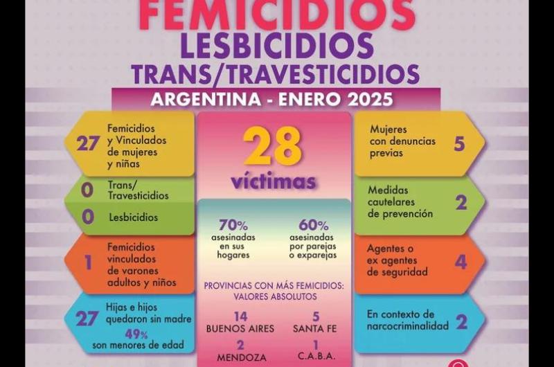 En enero hubo 28 viacutectimas de violencia de geacutenero en Argentina